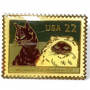 Vintage Postal Service Cat Stamp Lapel Pin By Jonathan Grey & Associates Gold